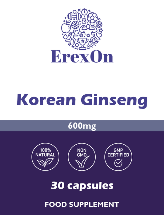Korean (Panax) Ginseng 600mg Capsules - 30 Tablets